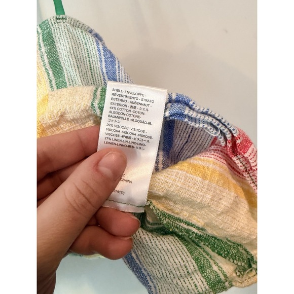 Urban Outfitters Rainbow Striped Linen Blend Gauze Crop Tank Top Cami Size Med - Picture 3 of 4
